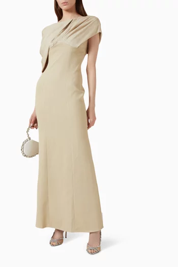 Cross-drape Dress in Jacquard Knit