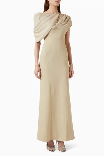 Cross-drape Dress in Jacquard Knit