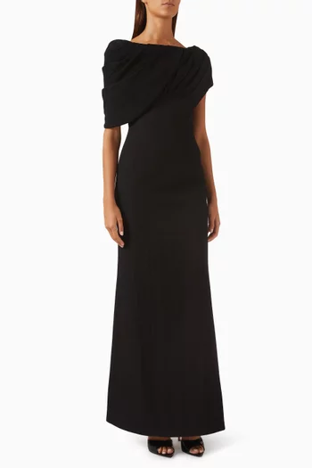 Cross-drape Dress in Jacquard Knit