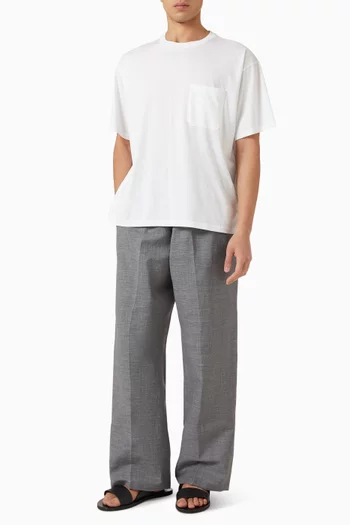 Easy Wide-leg Pants in Wool-linen