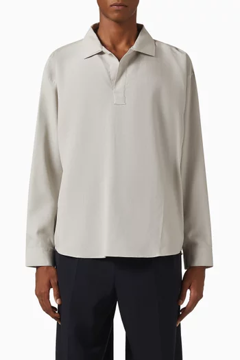 Henley Shirt in Linen-blend