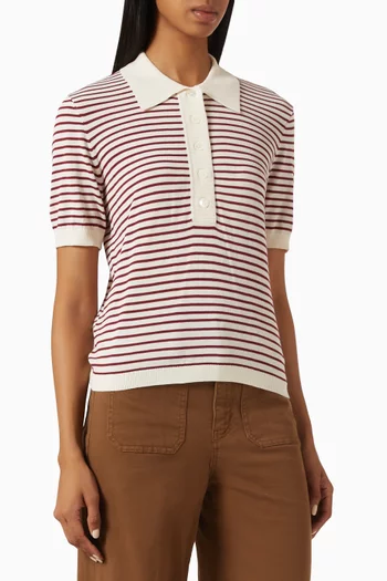 The Graduate Striped Polo Top