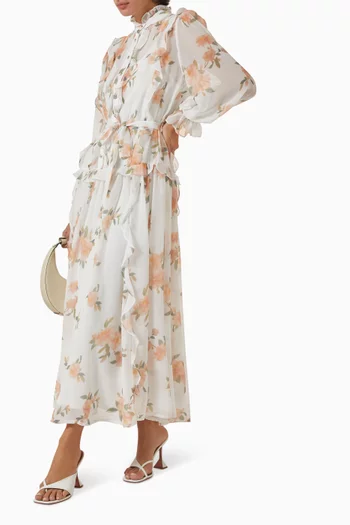 Floral-print Tie-waist Dress