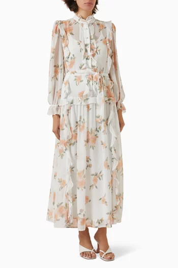 Floral-print Tie-waist Dress