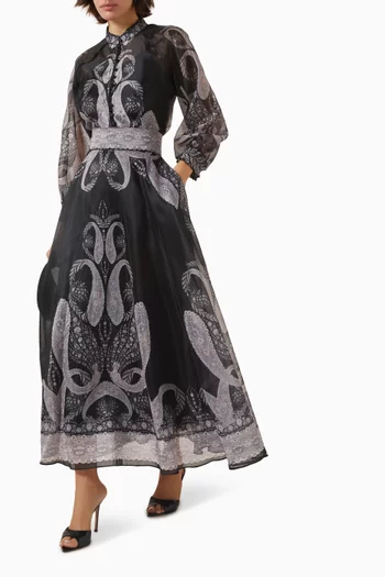 Printed Top & Wide-leg Pants Set