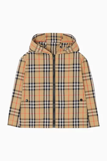 Check-print Hooded Jacket