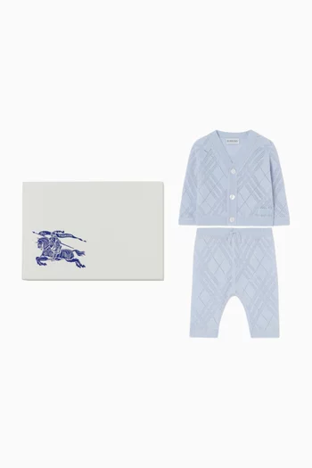 Check-pattern Set in Cashmere