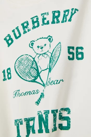 Tennis Bear Printed T-shirt in Cotton