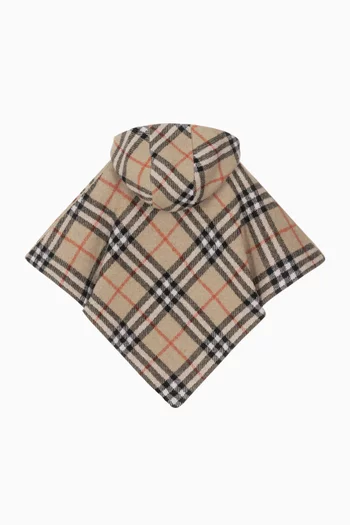 Check Cape in Wool
