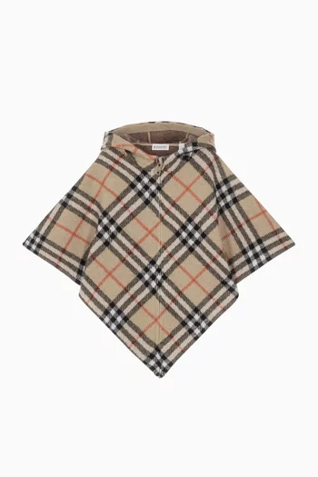 Check Cape in Wool