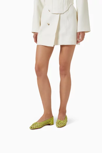 Sweetie Jane Flats in Crepe Satin