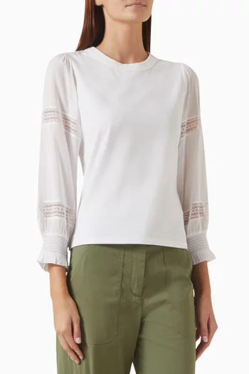 Bellamie Mixed Media Top in Cotton-jersey