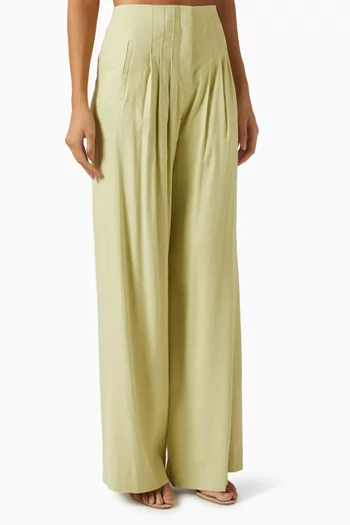 Hoyt Wide-leg Pants in Linen Blend