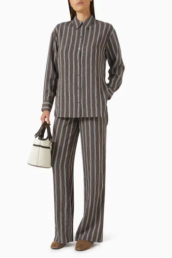 Carraway Striped Pants in Viscose Blend