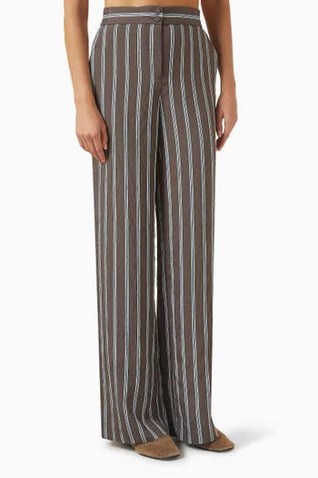 Carraway Striped Pants in Viscose Blend