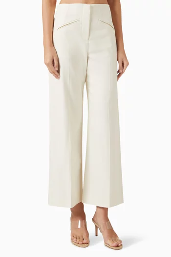 Cassidee Wide-leg Pants in Cotton Twill