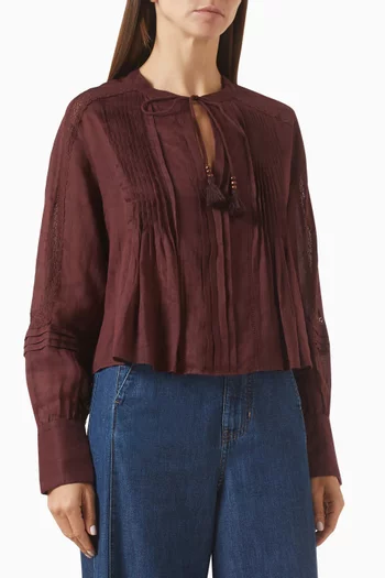Sawyer Self-Tie Top in Ramie