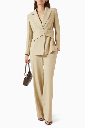Buttoned Blazer & Pants Set