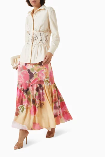 Floral-print Maxi Skirt