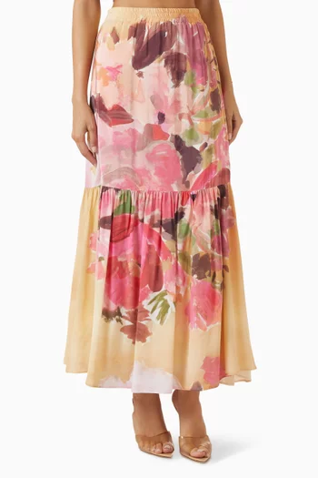 Floral-print Maxi Skirt
