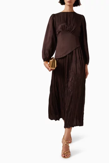 Corset-style Maxi Dress in Satin