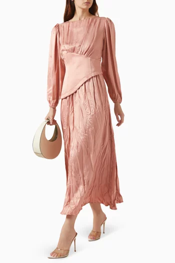 Corset-style Maxi Dress in Satin
