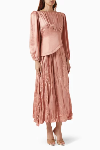 Corset-style Maxi Dress in Satin