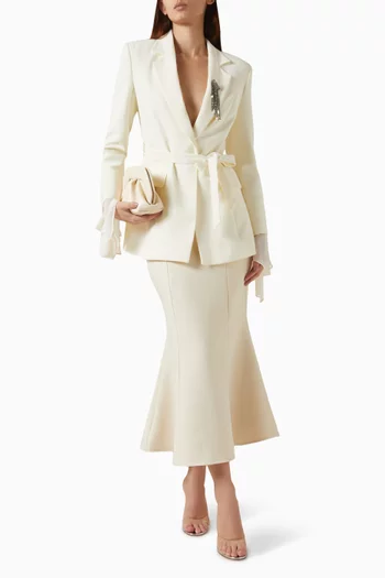 Embellished Belted Blazer