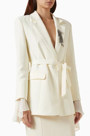 Embellished Belted Blazer