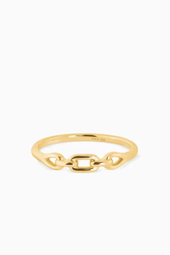 Link Band Ring in 18kt Gold-plated Silver