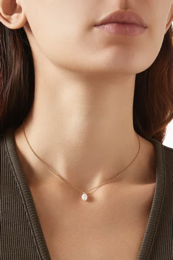 Pearl Pendant Necklace in 18kt Gold-plated Silver