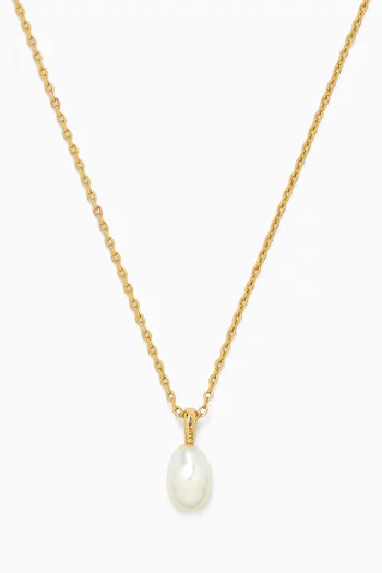 Pearl Pendant Necklace in 18kt Gold-plated Silver