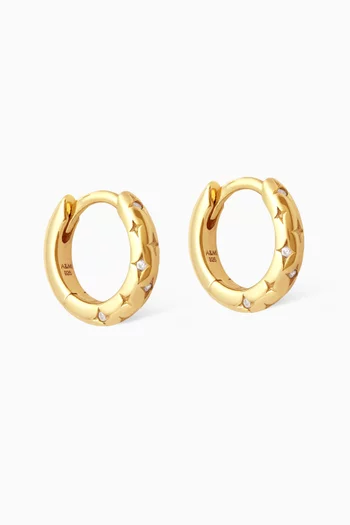 Cosmic Star Huggie Earrings in 18kt Gold-plated Sterling Silver