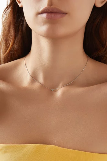 Crystal Pendant Necklace in Sterling Silver