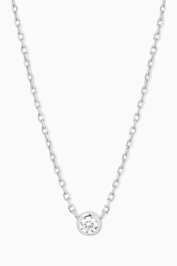 Crystal Pendant Necklace in Sterling Silver