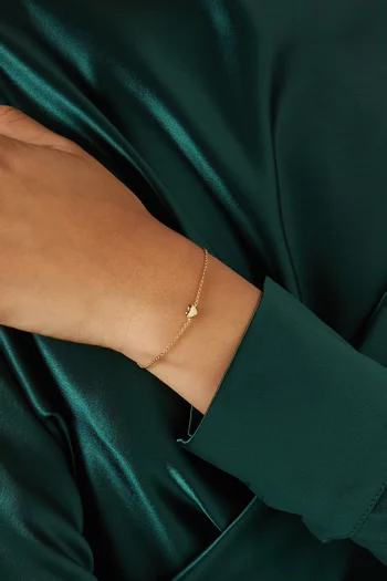 Love Heart Charm Bracelet in 18kt Gold-Plated Recycled Sterling Silver