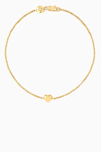 Love Heart Charm Bracelet in 18kt Gold-Plated Recycled Sterling Silver