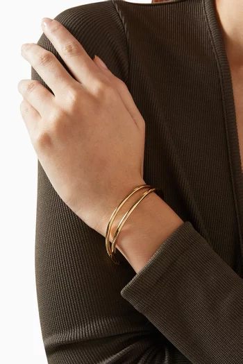 Crossover Illusion Bangle in 18kt Gold-plated Brass
