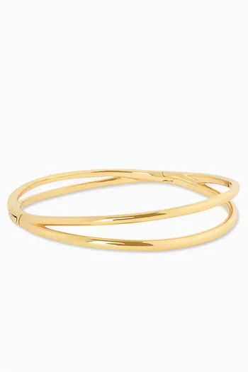 Crossover Illusion Bangle in 18kt Gold-plated Brass