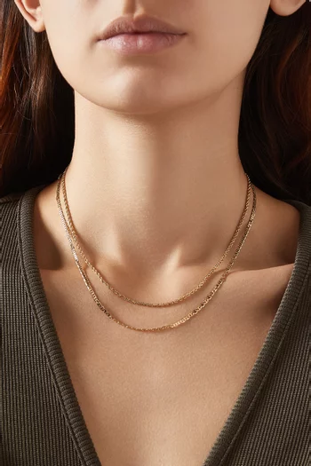 Illusion Duo Chain Necklace in 18kt Gold-plated Brass