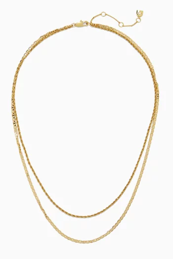 Illusion Duo Chain Necklace in 18kt Gold-plated Brass