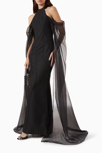 Thanh Yen Maxi Dress in Tussah Silk & Organza