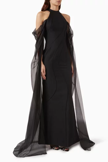 Thanh Yen Maxi Dress in Tussah Silk & Organza