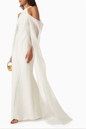 Thanh Yen Maxi Dress in Tussah Silk & Organza