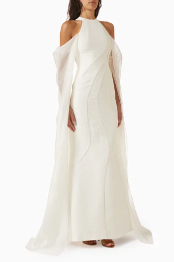 Thanh Yen Maxi Dress in Tussah Silk & Organza