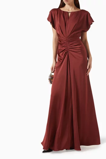 Ruched Gown in Crepe