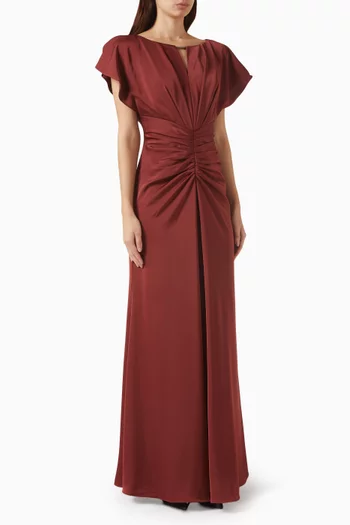 Ruched Gown in Crepe
