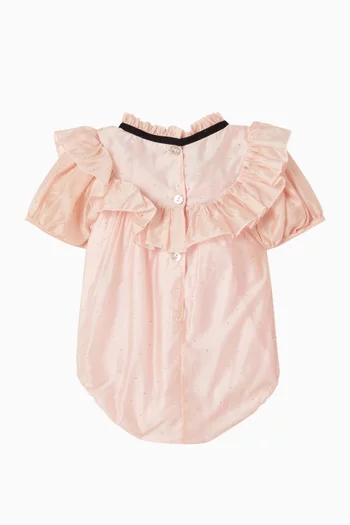 Embellished Bow Romper in Voile
