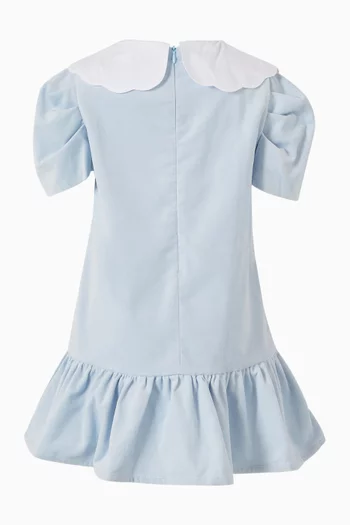 Collar Bow Dress in Velvet