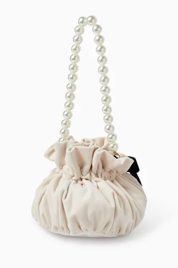 Bow Top-handle Bag in Velvet